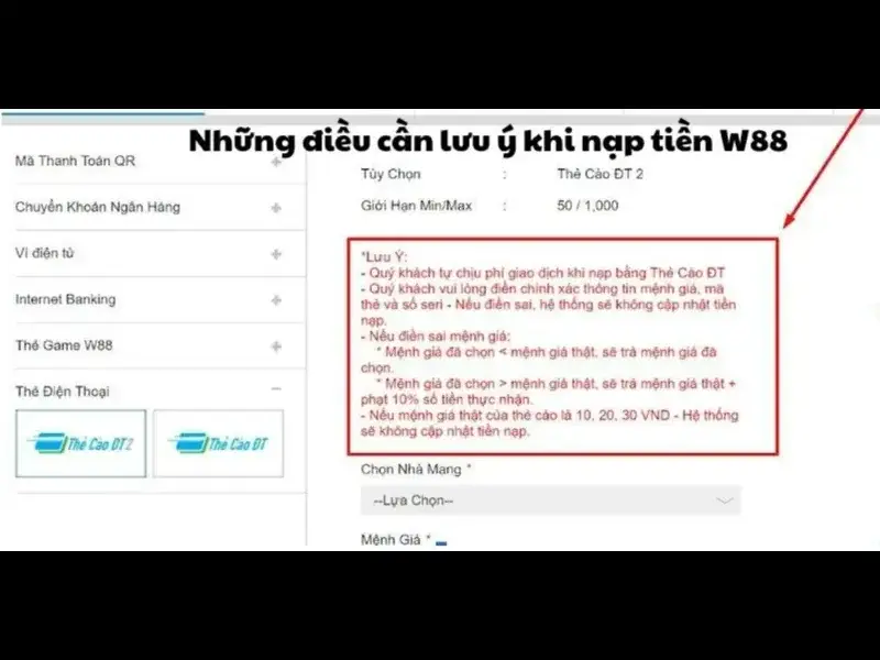 Những lưu ý quan trọng tránh các rủi ro trong quá trình nạp tiền